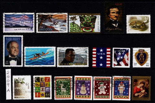 2009a Collection US stamps 42c-44c (used set of 18) OFF paper _n509a