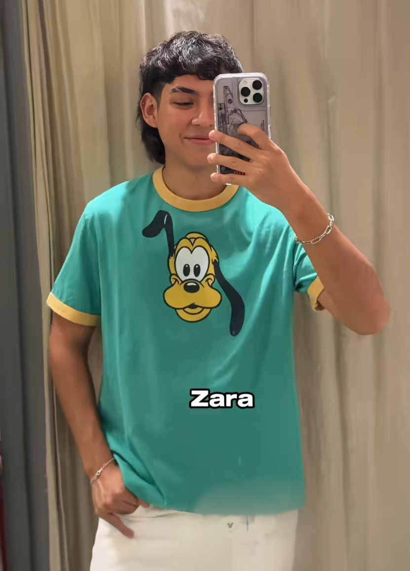 Zara x Harry Lambert x Disney Pluto T-Shirt Green Size XS S XL