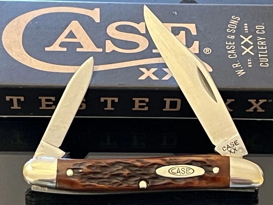 RARO ESTUCHE VINTAGE XX 1940’S 06244 Cuchillo Hueso Rogers Rojo 3-1/4” ¡Fuerte Snap! Xclnt Foto 4 de 4