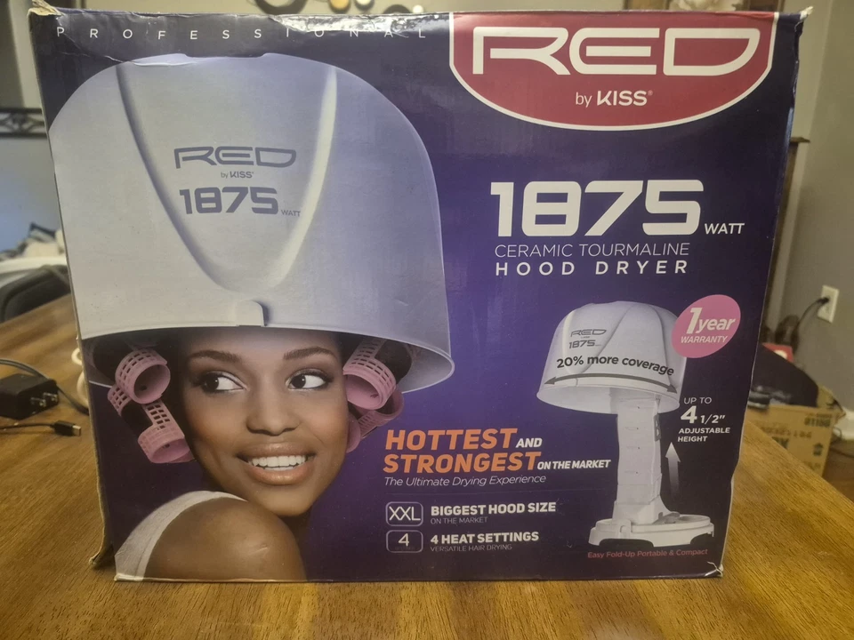 Фен для волос Red by Kiss Professional 1875 Вт керамический турмалин капюшон (в коробке) - Изображение 2 из 4