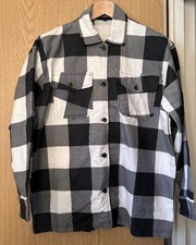 Unbranded Women's Long Sleeve Black & White Collar Shirt Size L 65% Cotton NWOT.