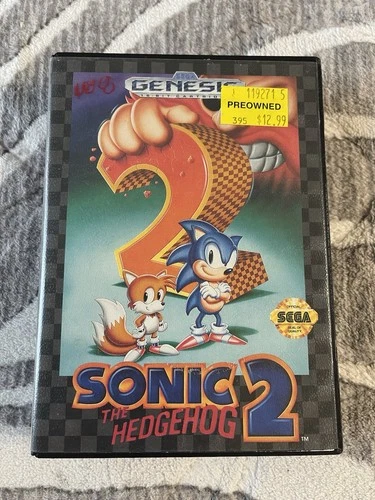 Sega Genesis Sonic The Hedgehog 2 1992 Authentic Cartridge CIB
