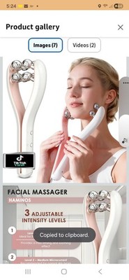 Microcurrent Facial Massager with 3D Roller, 3 Intensity Levels, USB C...