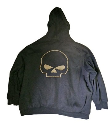 Harley Davidson Hoodie Men's 5XL Black Sherpa Willie G Skull Full Zip Up Jacket 