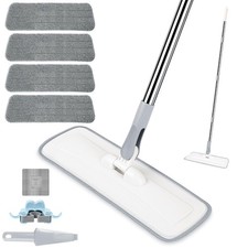 Microfiber Mop 55 Extendable Flat Mop with 4 Washable Pads for Floors
