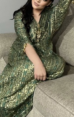 slim fit dress slacks Shades of sunset Draped sequin kaftan – POOJA BAGARIA main image 0