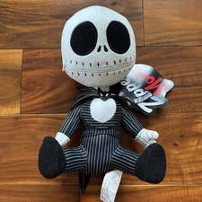 Disney Nightmare Before Christmas Jack Skellington Zippermouth Plush Figure, 9"