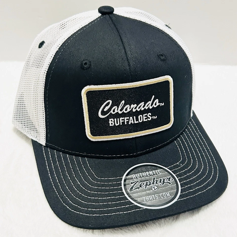 Gorra de camionero Zephyr Colorado Buffaloes Script ajustable negra NCAA Foto 3 de 4
