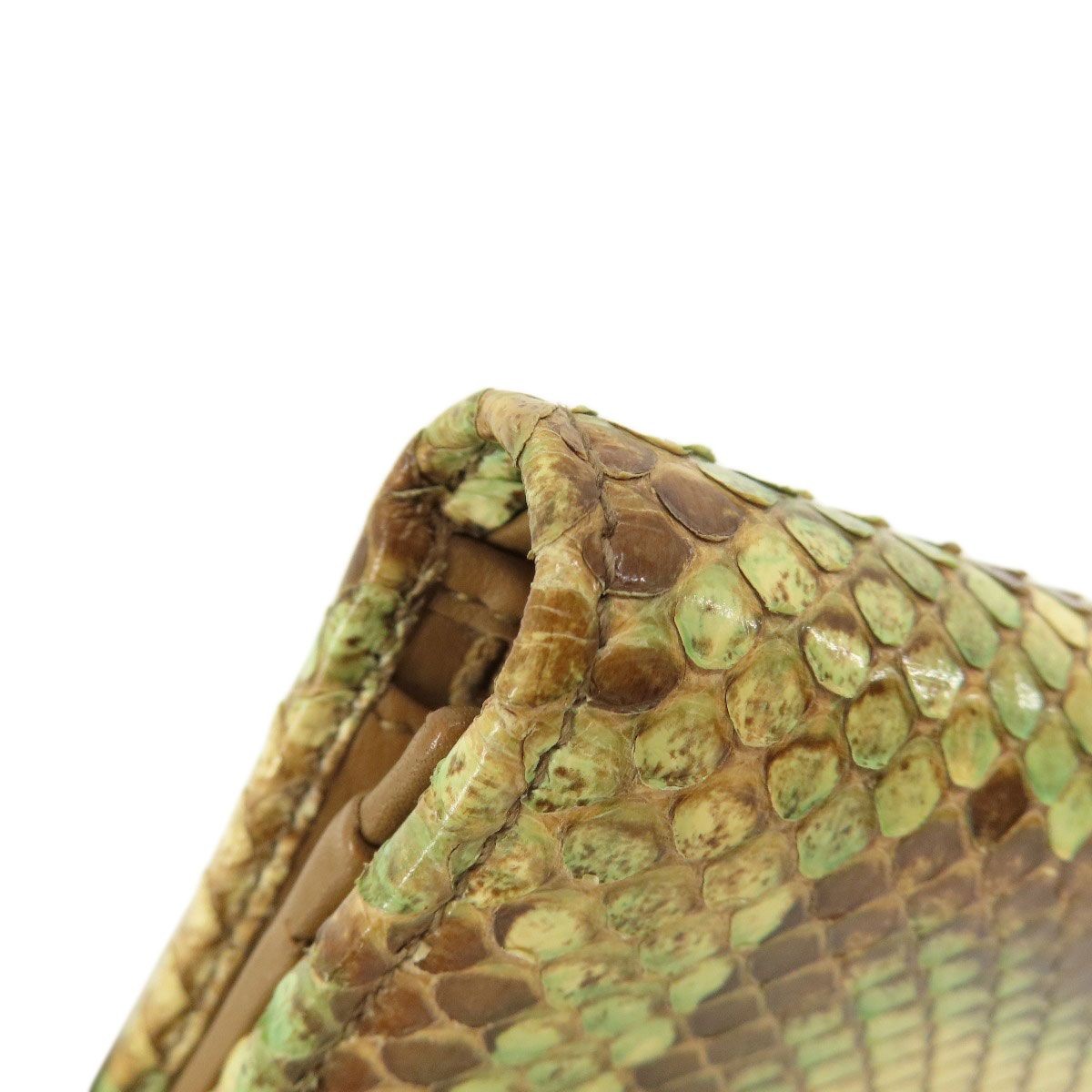 Gucci Python Leather Brown Compact Wallet Very Go… - image 18