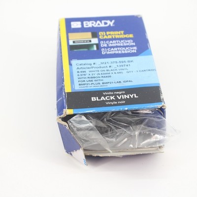 Brady Indoor/Outdoor ID Cartridge  M21-375-595-BK  White On Black Vinyl