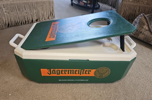 Rare Jagermeister Cooler w/ Cornhole Board Game , Handles And Logo Very Clean!!