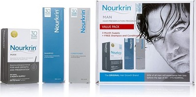 Nourkrin Man Value Pack 180 Tablets, Shampoo and Conditioner