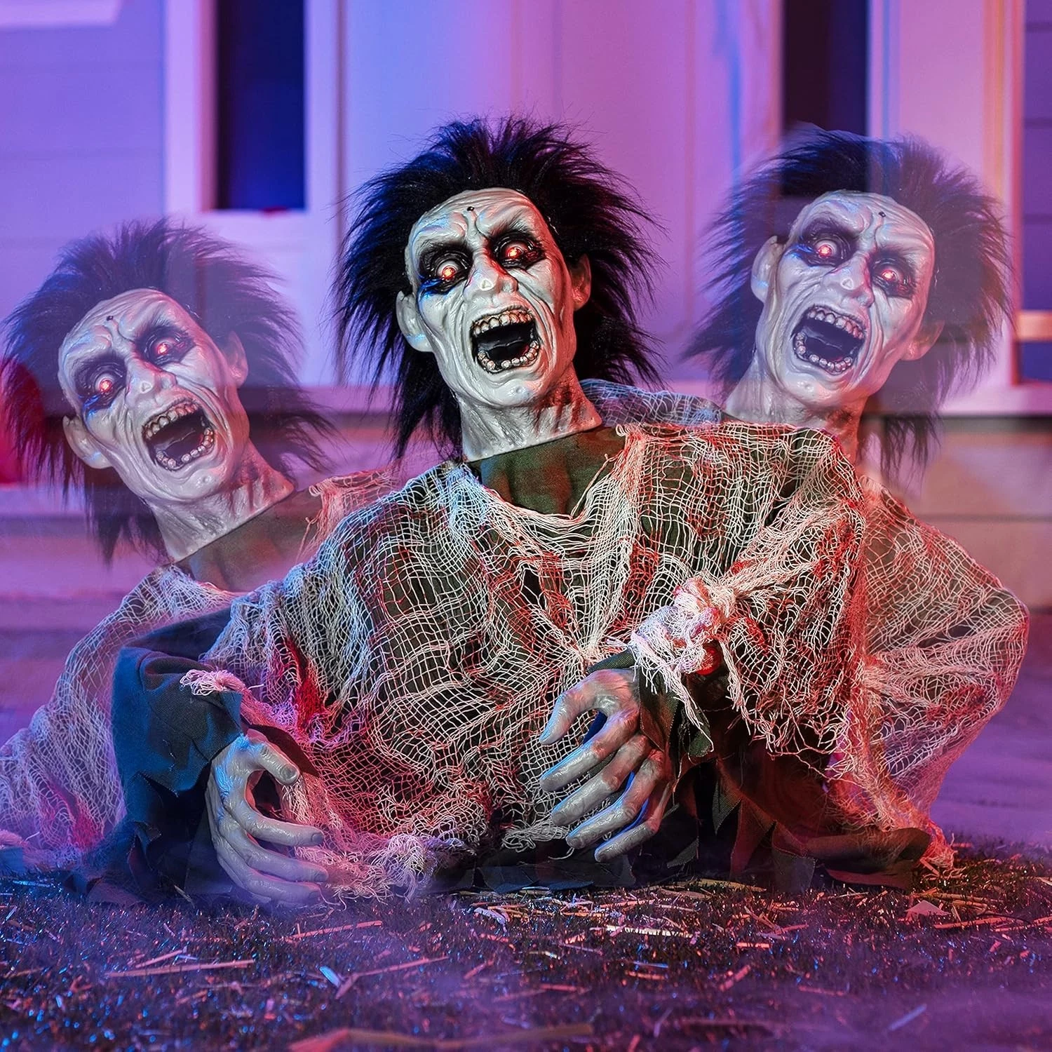 Halloween Outdoor Decoration Zombie Groundbreaker, Animatronics Zombie Props Hal
