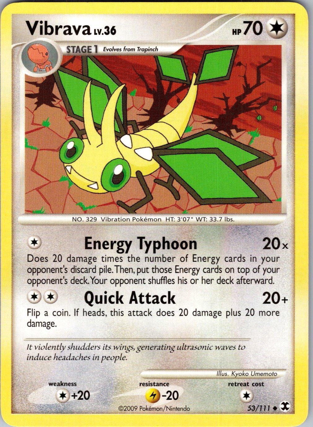Vibrava 53/111 Uncommon Rising Rivals Pokemon Lightly Played