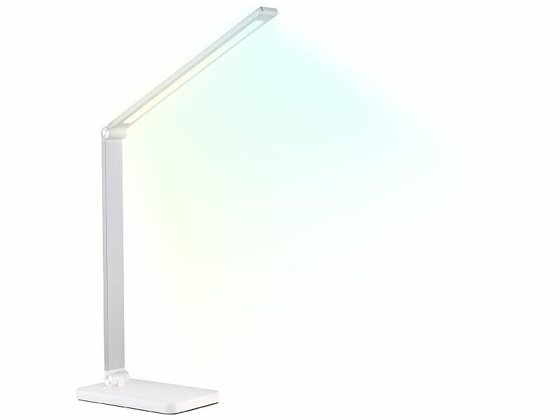 Lampe de bureau USB LED CCT 280 lm Lunartec argent blanc pour ordi