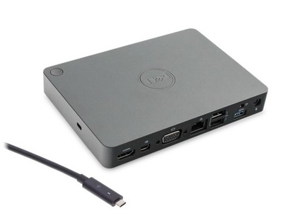 Dell K17A USB-C Docking Station WD15 mit Netzteil und Stromkabel