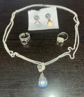 Vintage Sajen Opalite Sterling silver jewelry set