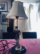 Vintage The Juliana Collection Art Deco Lady Figurine Table Lamp & Shade