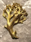 CROWN TRIFARI Gold Tone Tree Branch Brooch Pin Vintage Costume Jewelry