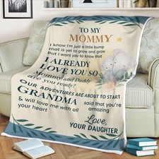 Personalized Elephant Blanket Custom Name Baby Shower Gift Kids Throw