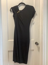 NWT ROBERTO CAVALLI Vintage Black KnitDress With Snake Accent 42