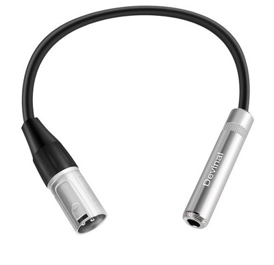 Devinal XLR Male to 1/4'' Female calbe, 3 Pin 0.3M/ 1FT, 1. Silver/ 1FT