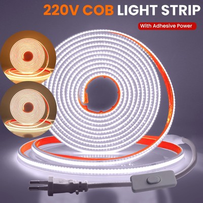 Neon COB LED Streifen 230V Selbstklebend Strip Leiste Lichtband LichterketteIP67