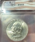 1947-D Washington Quarter 25C ICG MS65 Silver 0.900 Fineness