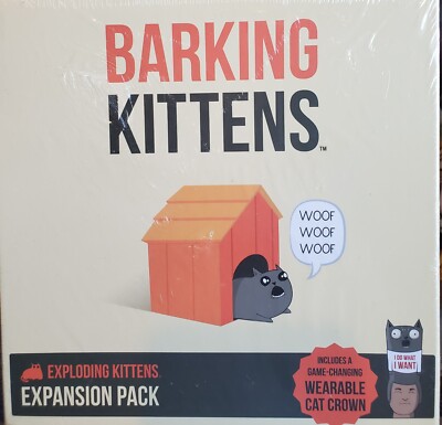 NEW Barking Kittens - Exploding Kittens Expansion Pack - Includes Cat Crown