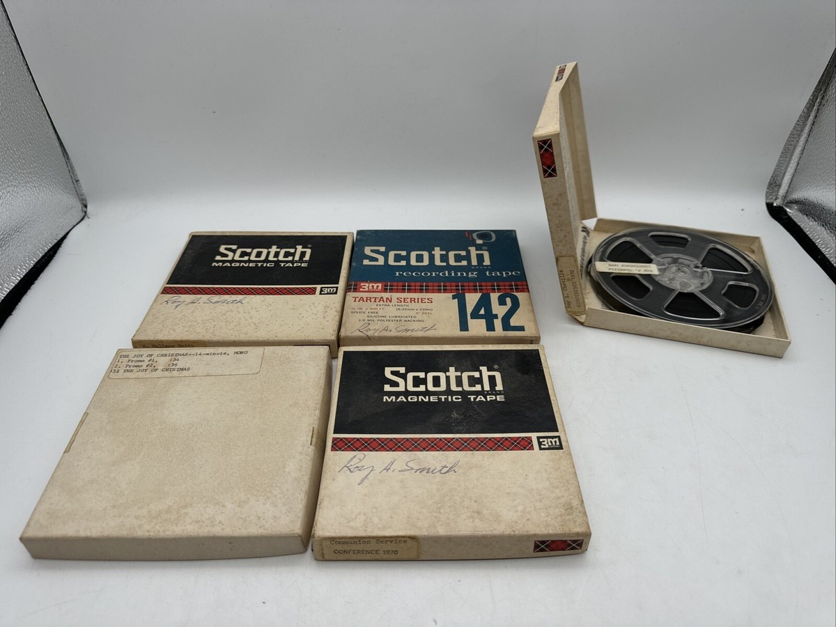 Lot 5 - 5” Reels w/ Vtg. 1/4” Magnetic TAPE in Boxes Mostly 3M