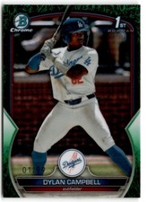 2023 Bowman Draft Chrome Green Grass Dylan Campbell RC /99 Los Angeles Dodgers