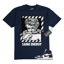 1 Midnight Navy Black White Sail Retro High OG T Shirt to Match ENERGY Jordan