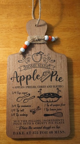 Fresh Baked APPLE PIE Cutting Board Sign Recipe Baker Kitchen Holiday Home Decor