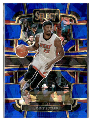 2023-24 Panini Select #40 Jimmy Butler Blue Cracked Ice Prizm Heat