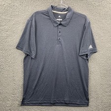 Adidas Polo Shirt Mens Large Blue Striped Performance Golf Athletic Outdoors