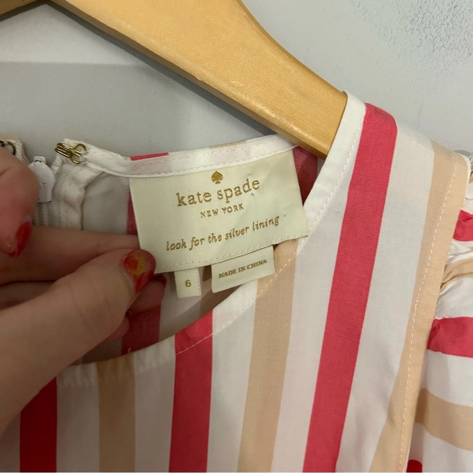 Abito midi Kate Spade in popeline a righe