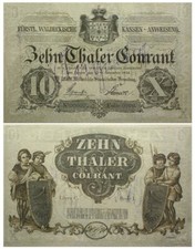 10 talarów courant, książę. Instrukcja kas waldeckich, 1854, reprodukcja