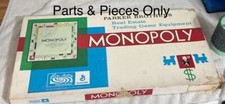 Vintage 1961 Monopoly Game Pieces, Original Cards, Money, Dice Replacement Parts