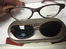 Revolution Eyeglass Frame W/ Magnet sun shade RCF 211  in PUR 50-16-136 w/case