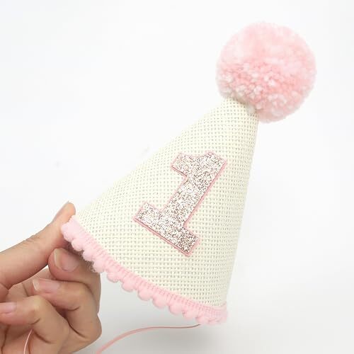 Pink Cone Birthday Party Hats - Boho Birthday Hat For Girls,Happy Birthday - Picture 7 of 8
