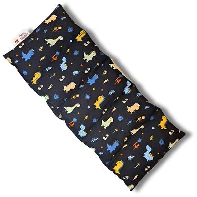 FRANZIS NÄHSTUBE Kirschkernkissen 50x20cm Dino Blau Körnerkissen 100% Baumwolle für Wärme und Käl