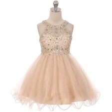 CHAMPAGNE Size 18 Flower Girl Dress Bridesmaid Formal Birthday Party Graduation