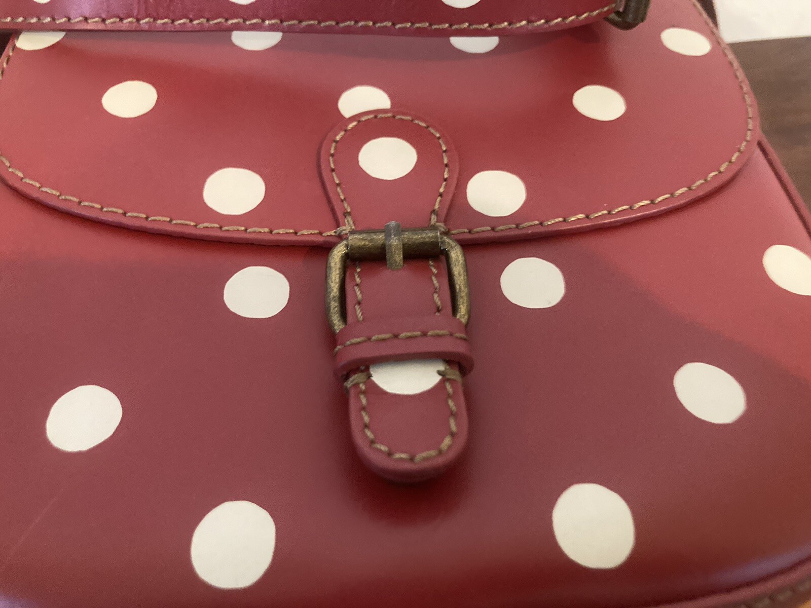 Cath Kidston Red Leather Cross Body Bag/Saddle Bag CK Limited Addition! RRP £75 image 4