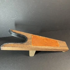 Vintage Boot Jack - Wood and Leather Rustic Look Shoe Shine Shoe Repair
