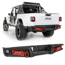 YEEGO Red Rear Bumper w/ Sensor Hole For 2020 2021 2022 2023 Jeep Gladiator JT