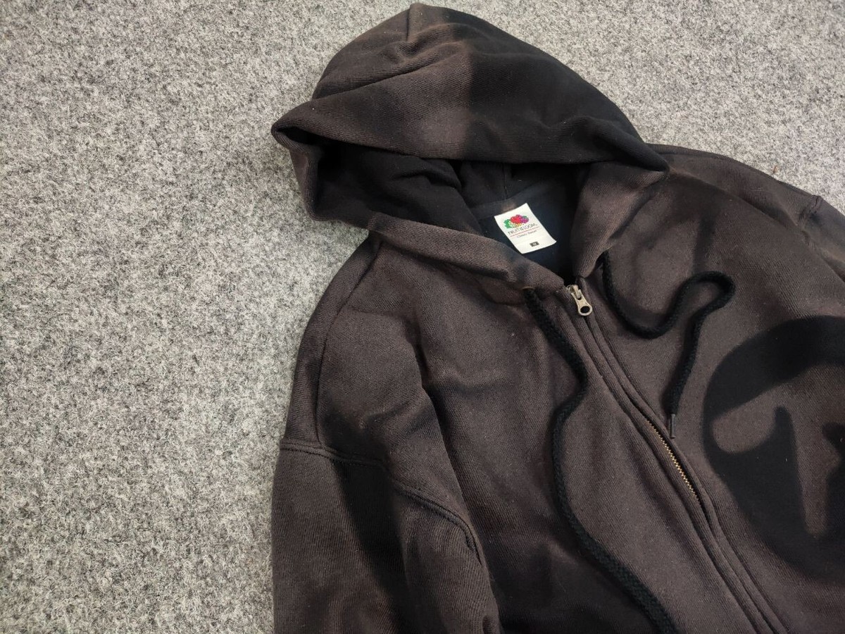 Vintage 90's Aphex Twin Logo Sun Faded Boxy Blank Zip Hoodie Vintage 90's Aphex Twin Logo Sun Faded Boxy Blank Zip Hoodie