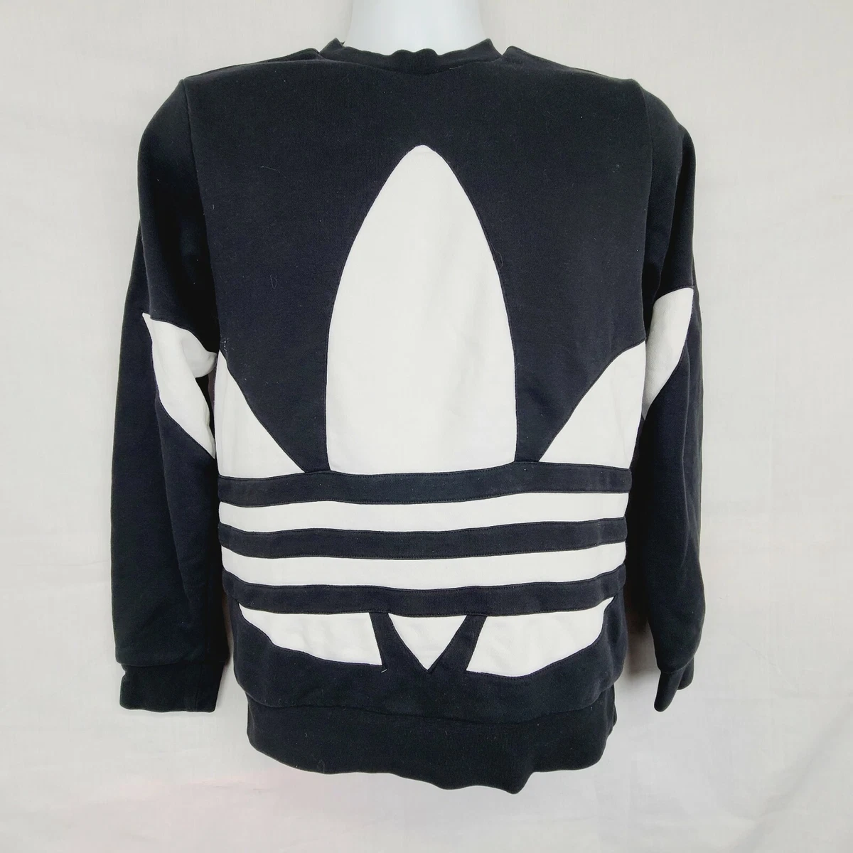 Adidas Originals Fs1852 Trefoil Noir Youth Size L 13-14 Sweatshirt Black  White | eBay