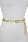 Women Gold Metal Chunky Chain Thick Links Skinny Belt Hip Waist Plus Size XL XXL