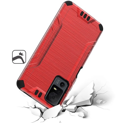 For TCL 40 XL T608M Slim Brushed Hybrid Case Cell Phone Cover + Tempered Glass - Picture 15 of 21