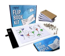 Flip Book Kit - LED Lightbox for Drawing and Tracing & 240 Sheets Animation P...